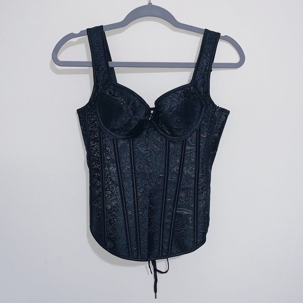Women's Gothic Black Shoulder Corset Top